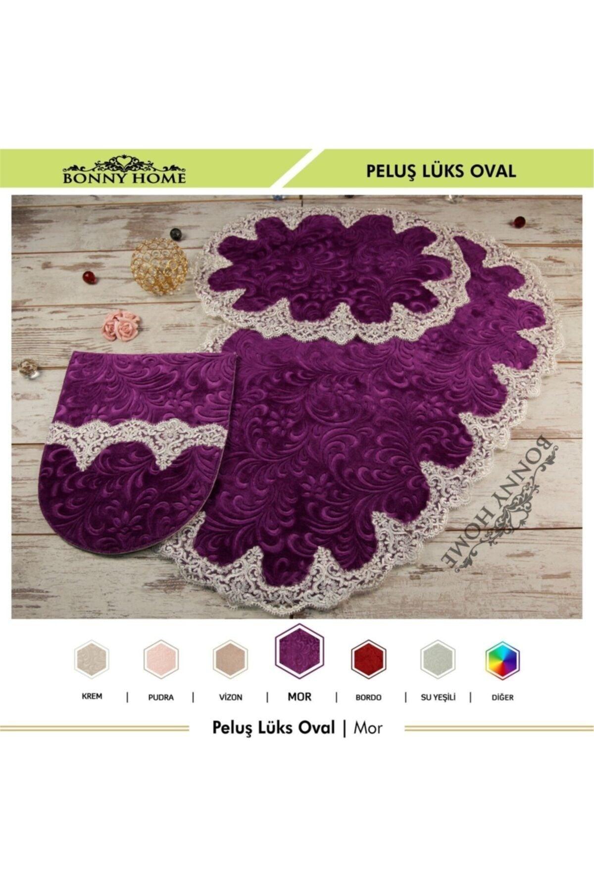 Plush Lux Oval Purple 3 Piece Lacy Closet Set