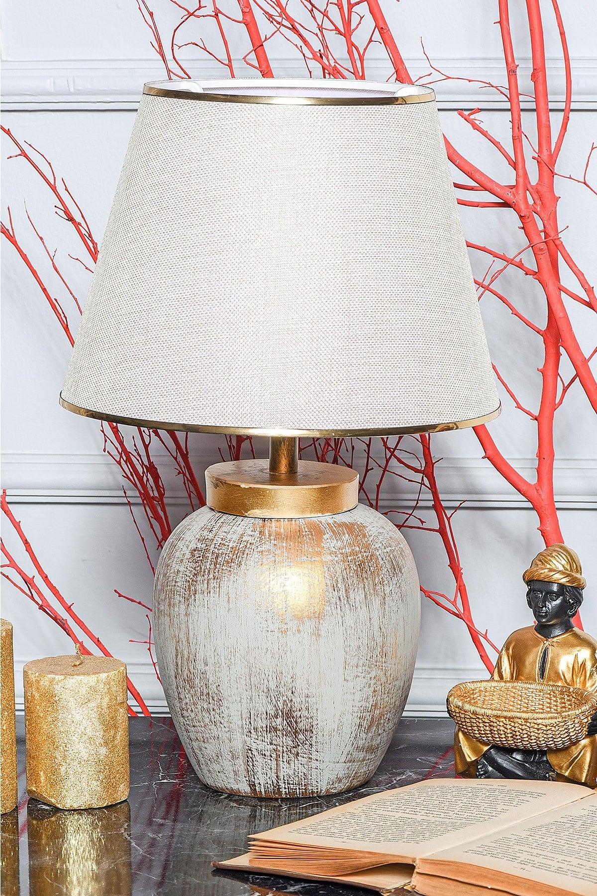 Pomme Ceramic Lampshade Gold Srmk-53 - Swordslife