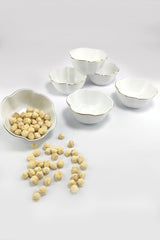 Porcelain 6 Piece Wavy Bowl 10 Cm Gilded - Wb-322 66416 - Swordslife