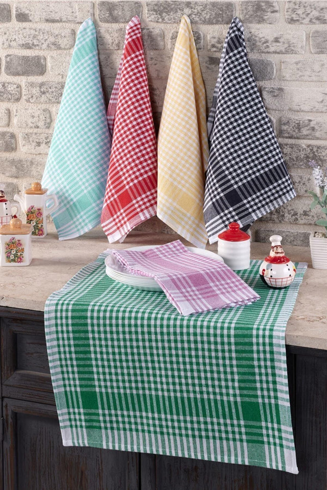 Pöti Checkered 6 Pcs Kitchen Drying Towel 45x70cm - Swordslife