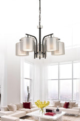 Poyraz 5 Li Modern Mica Headed Suspended Chandelier - Swordslife