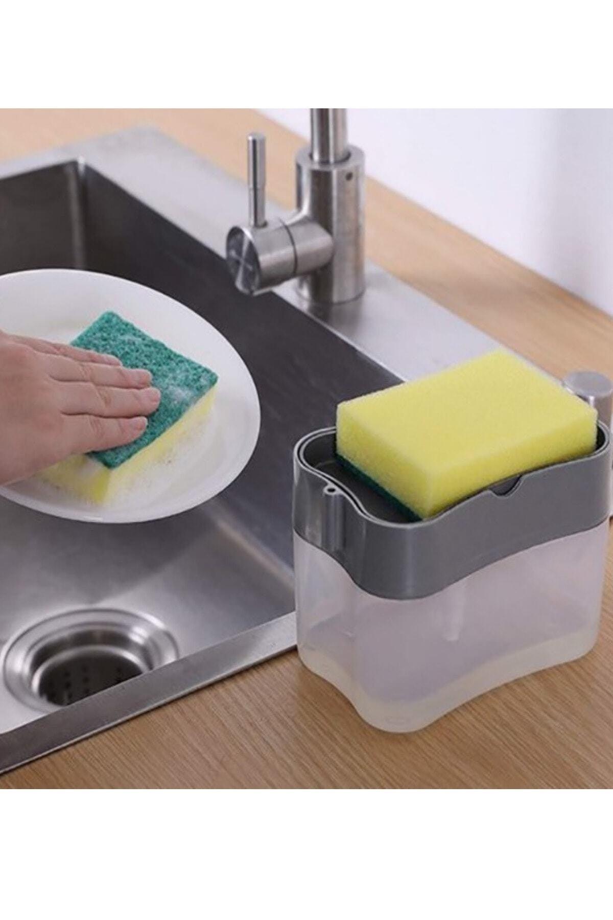 Practical Detergent Tank Dish Sponge with Pump and Spongematic Tank | Sponge Organizer - Swordslife