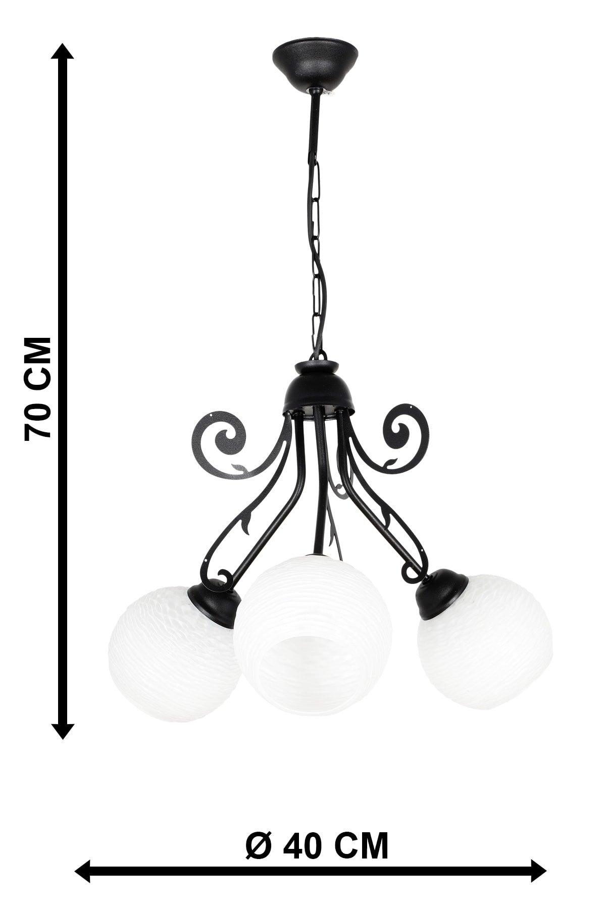 Promotion 3rd Black and White Glass Chandelier - Swordslife