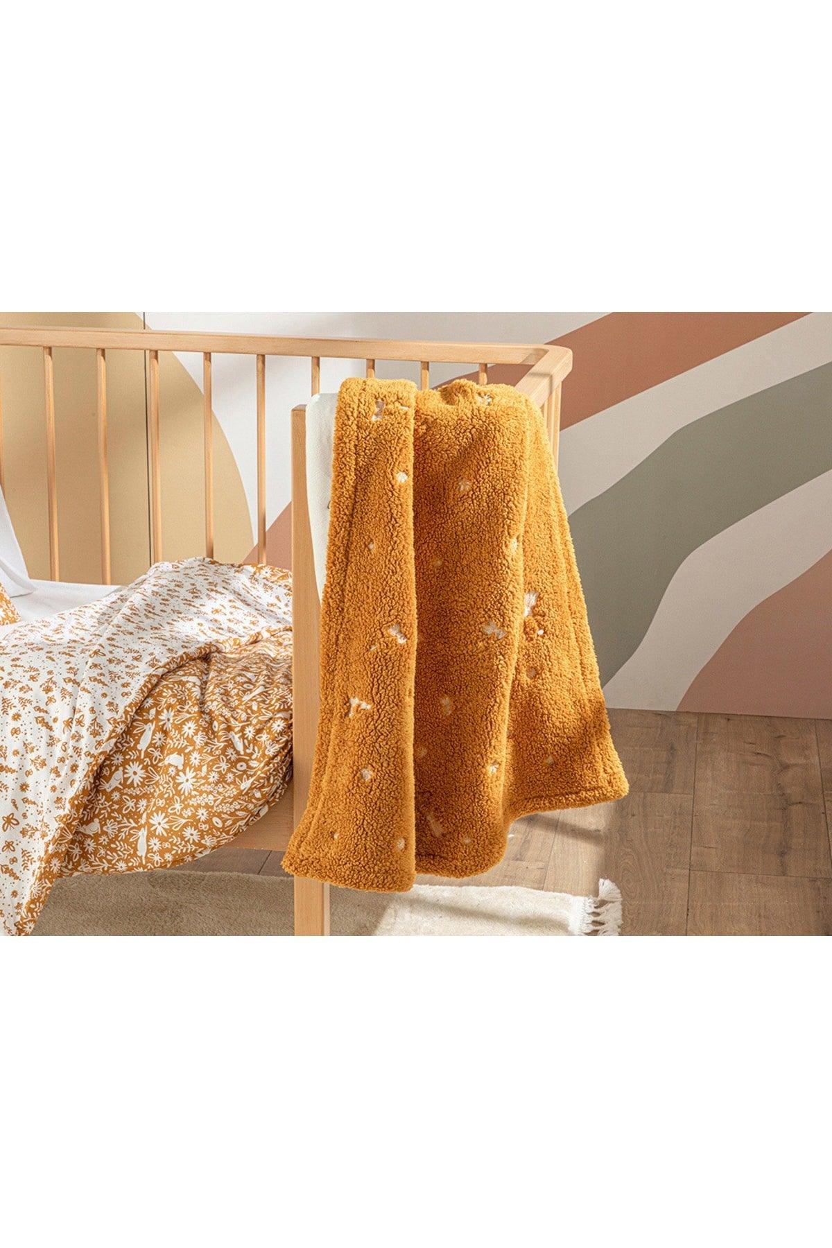 Puffy Rabbit Baby Blanket 75x120 Cm Mustard - Swordslife