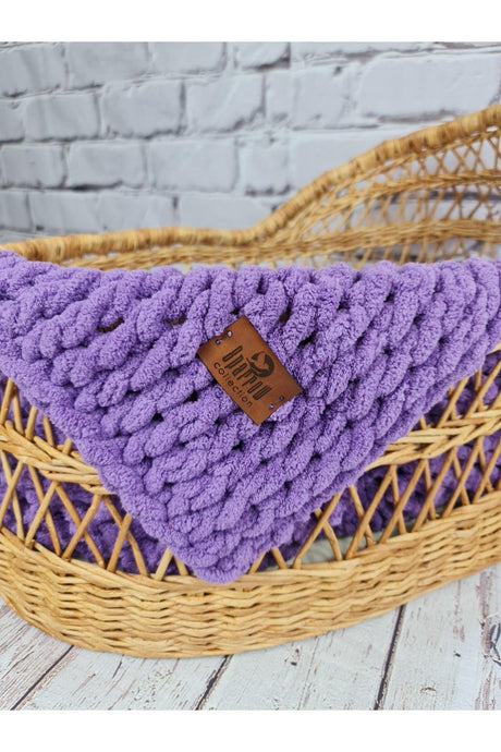 Puffy Handmade Blanket Purple Color Handmade Baby Blanket - Swordslife