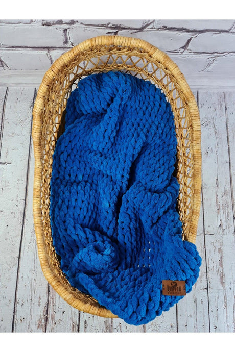 Puffy Handmade Blanket Sax Color Handmade Baby Blanket - Swordslife