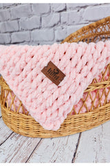 Puffy Handmade Blanket Candy Pink Color Handmade Baby Blanket - Swordslife