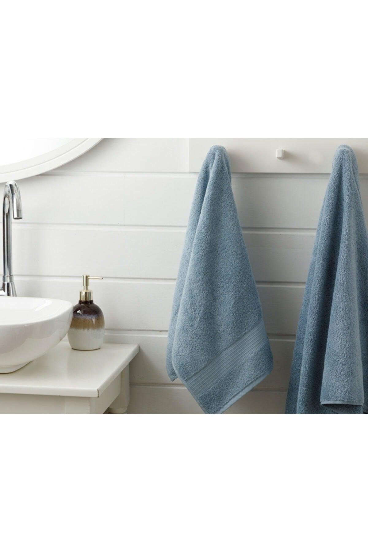 Pure Basic Face Towel 50X90 Cm Light Indigo