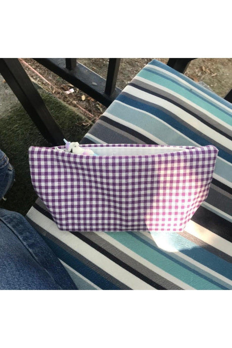 Purple Gingham Washable Zipper Single