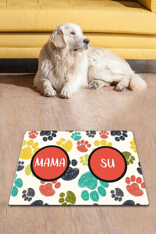 Pvc Paw Bowl Dog Cat Food Mat