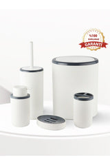 Quante 5 Piece Bathroom Set White - Swordslife