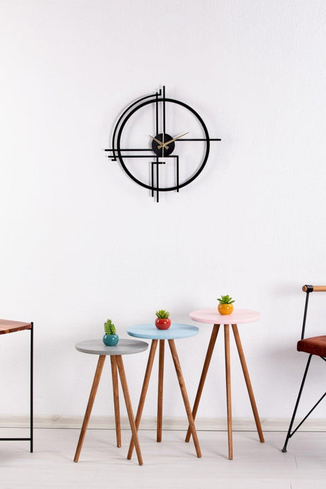 Querencia Metal Black Wall Clock 1.5 mm Thickness 45x45 cm - Swordslife