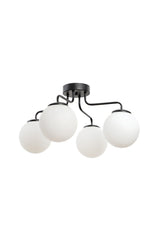 Yağmur 4th Black-white Globe Glass Chandelier - Swordslife