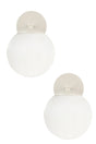 Rain Sconce 2 Pieces White-white Globe Glass - Swordslife