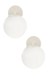 Rain Sconce 2 Pieces White-white Globe Glass - Swordslife