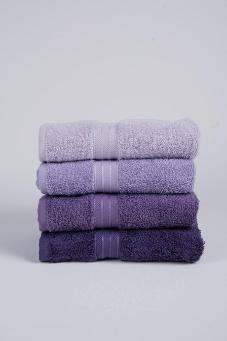 Rainbow 100% Cotton Extra Soft Purple Tones Set of 4 Hand/Face Towels (4*50X80) - Swordslife