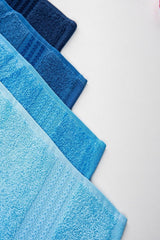 Rainbow 4 Pcs Blue Bag Set Towels