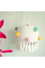 Rainbow Pompom Baby And Kids Room Macrame Lighting, Chandelier - Swordslife