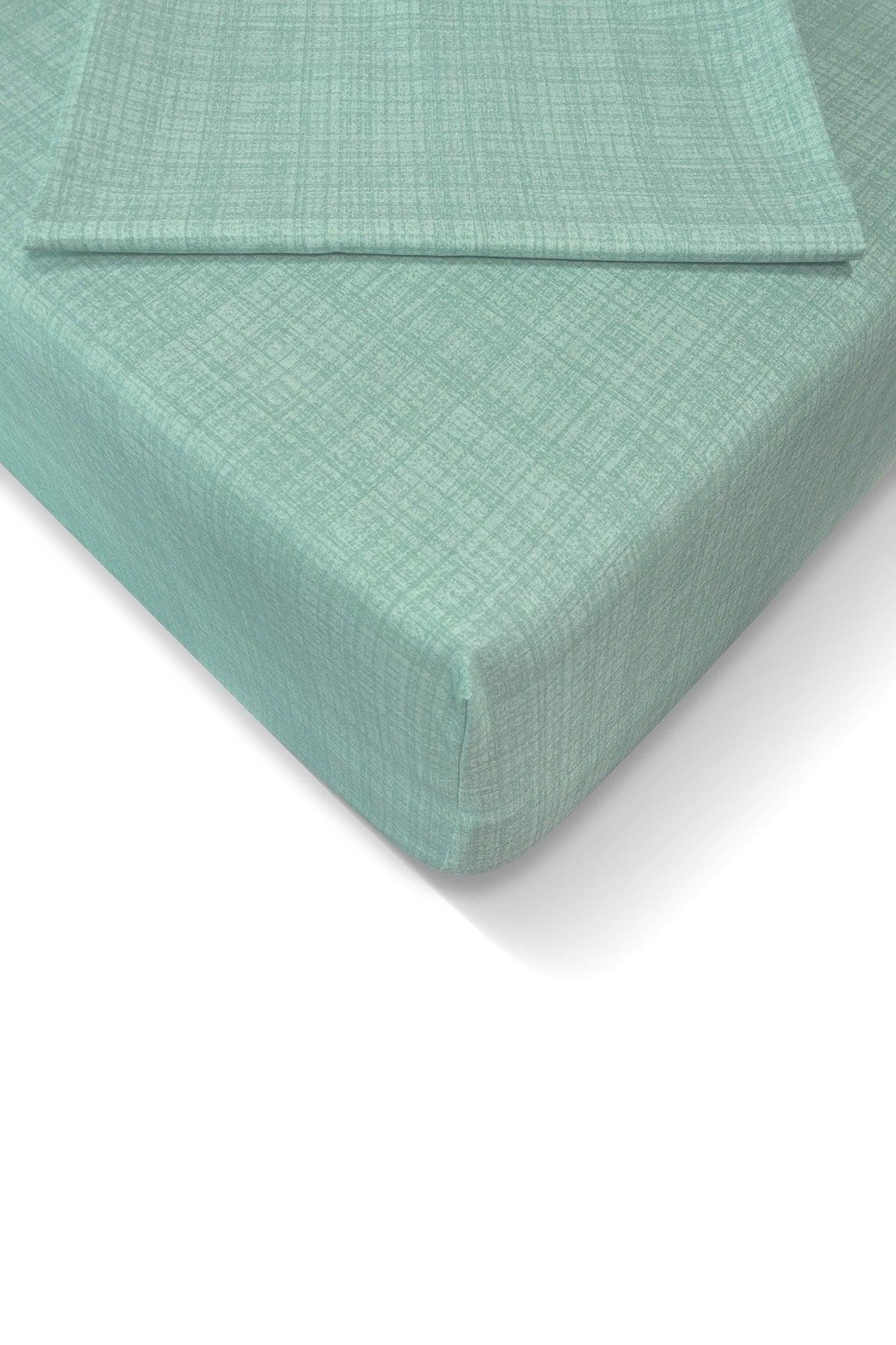 Ranforce 120x200 Cm Elastic Bed Sheet Set - Mint - Swordslife