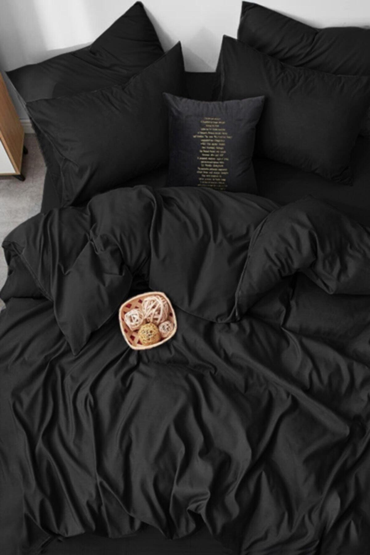 Ranforce Cotton Double Black-black Duvet Cover Set Black 03516131 - Swordslife