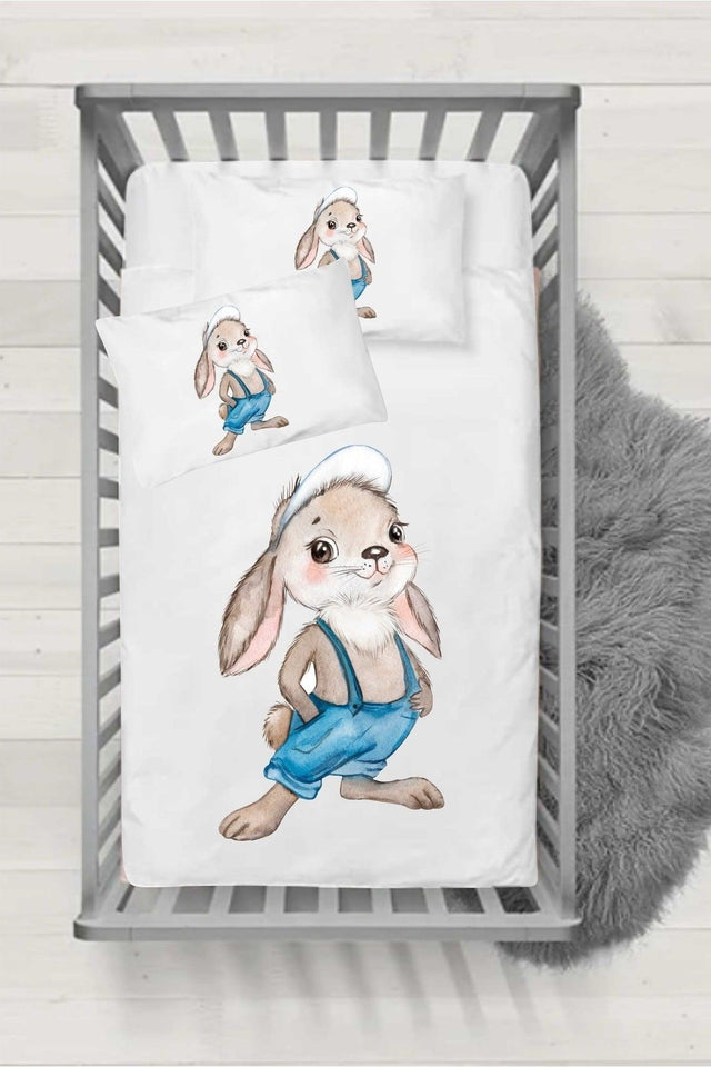 Ranforce Series Baby Duvet Cover Set - Rabbit - Swordslife