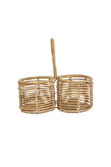 Rattan Handle Bottle Holder, 2 Sections, 22*22cm. - Swordslife