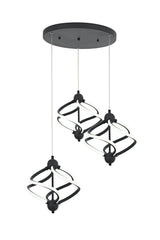 Ravena Triple Led Tray Pendant Lamp Anthracite Chandelier - Swordslife