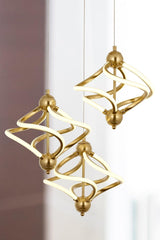 Ravena Triple Led Tray Pendant Lamp Gold Chandelier - Swordslife