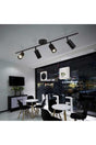 Rayline Black 4-Sequential Rail Spot Lighting Led Chandelier - Swordslife