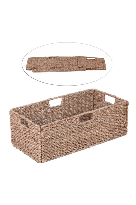 Rectangle Folding Wicker Basket Organizer Hn11038 - Swordslife