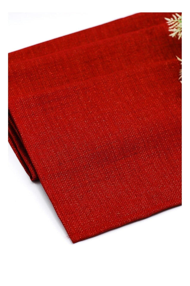 Red Glitter Linen Runner