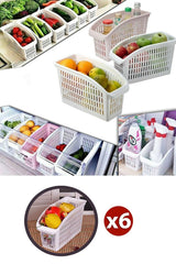 Refrigerator Organizer Vegetable Fruit Basket Kitchen Bathroom Undercounter Cabinet Organizer 6pcs - Swordslife