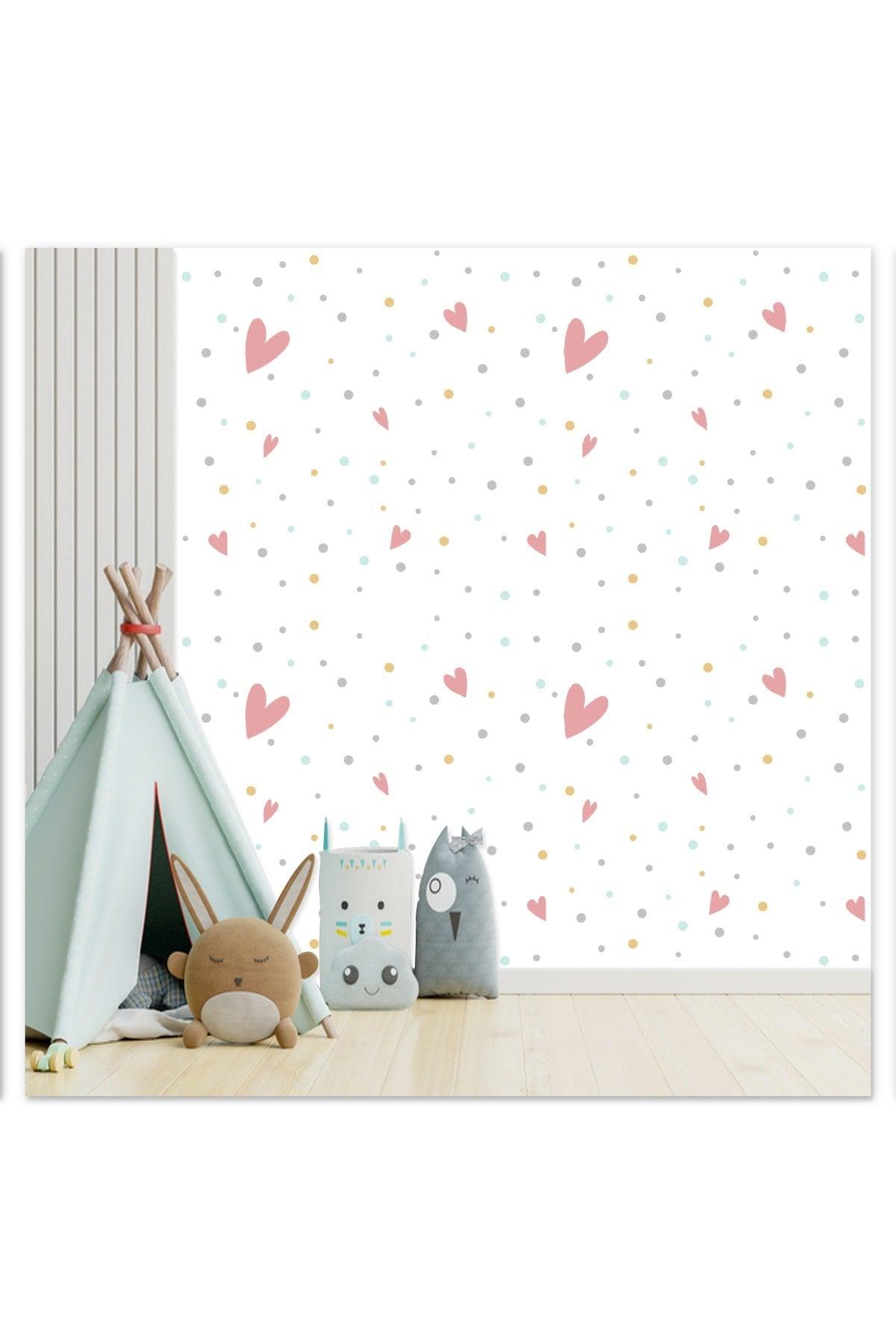 Colorful Polka Dots And Hearts 2 And 5 cm 100 Pieces Mixed Kids Room Wall Sticker - Swordslife