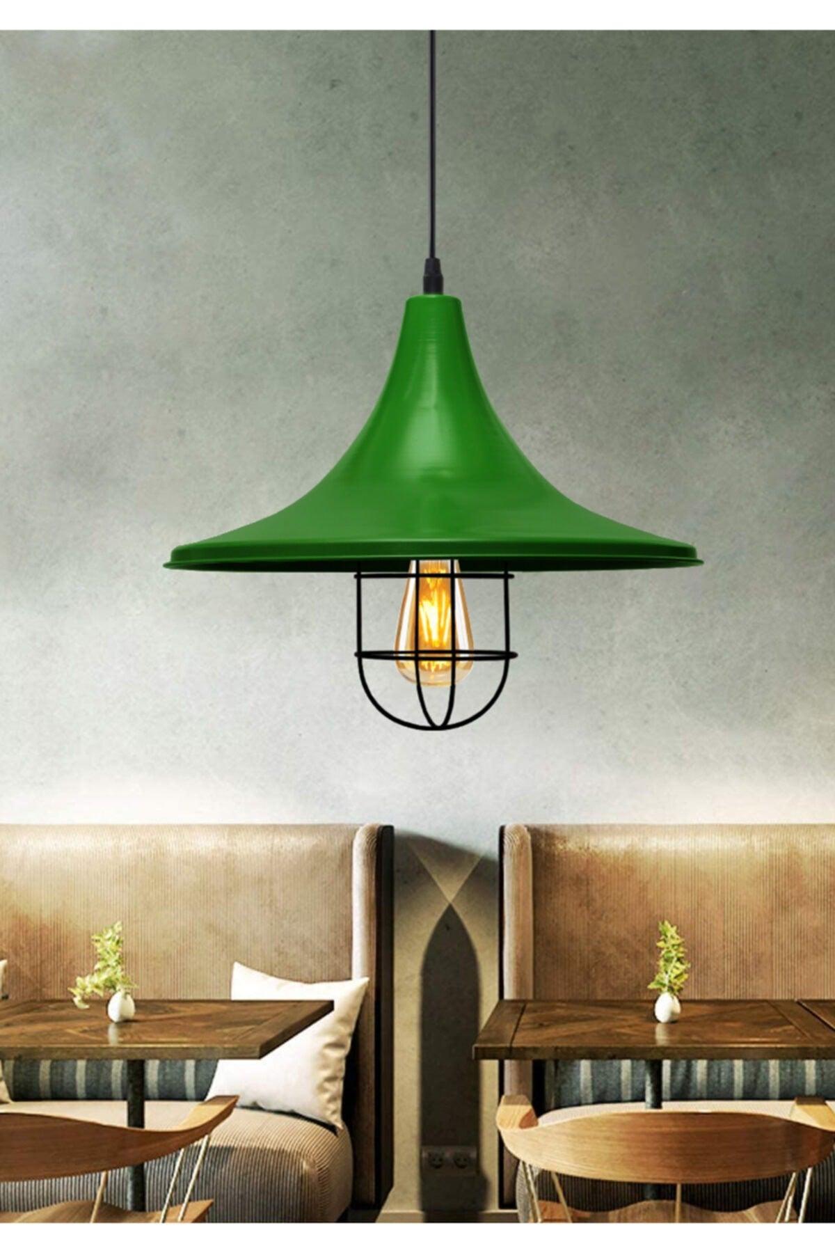 Retro Rustic Green Metal Single Pendant Lamp Over Cafe Kitchen Table Ayd-3097 - Swordslife