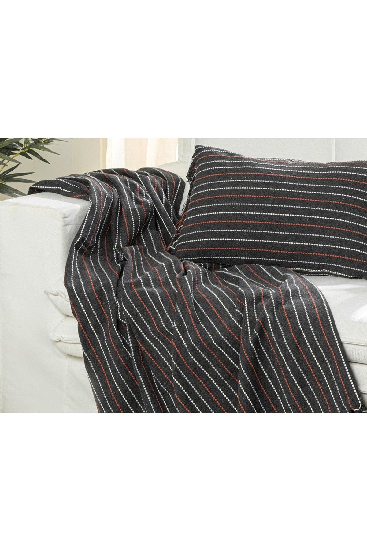 Reverie Cotton Polyester Throw 130x170 Cm Anthracite - Swordslife