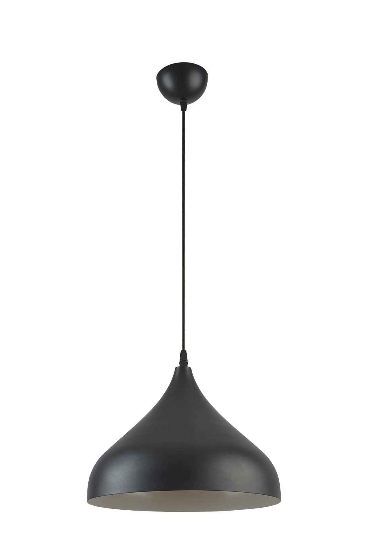 Reyes Special Design Modern Sport Decorative Cafe-kitchen Black Inside White Single Pendant Lamp Chandelier - Swordslife