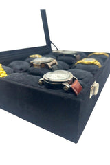 Richbox 15 Pcs Watch Box Suede Black