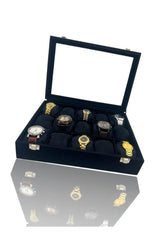 Richbox 15 Pcs Watch Box Suede Black