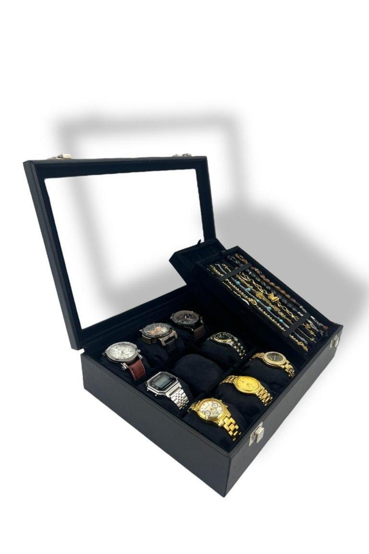 Richbox 9 Pcs Bracelet Or Rosary Jewelry Box Black/alcantara Suede - Swordslife