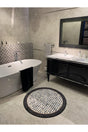 Robert Checker Pattern Round Bathroom Without Fringe