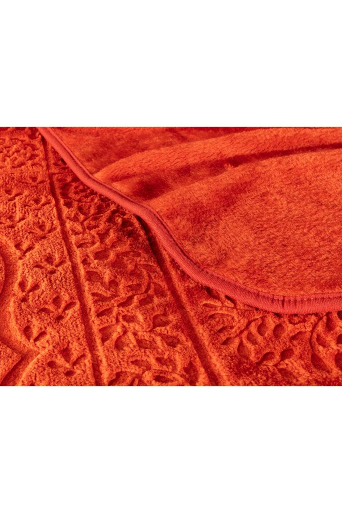 Rochelle Double Mink Emboss Blanket - Orange - Swordslife