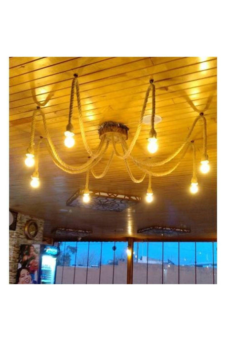 Rope Chandelier.Rope Wooden Chandelier - Swordslife