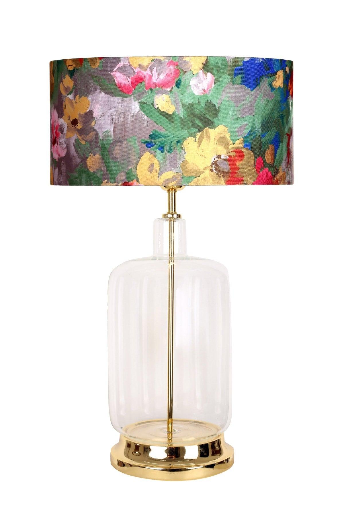 Rouen Gold Leg Modern Special Design Glass Lampshade - Violet Pattern - Swordslife