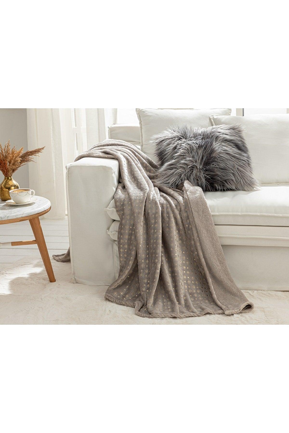 Royal Glow Foil Printed Super Soft Tv Blanket 130x170 cm Gray - Swordslife