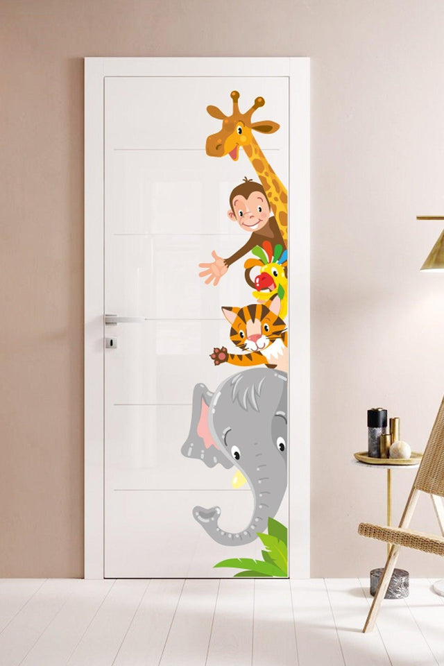 Safari Animals Container Wardrobe Wall Sticker Set - Swordslife