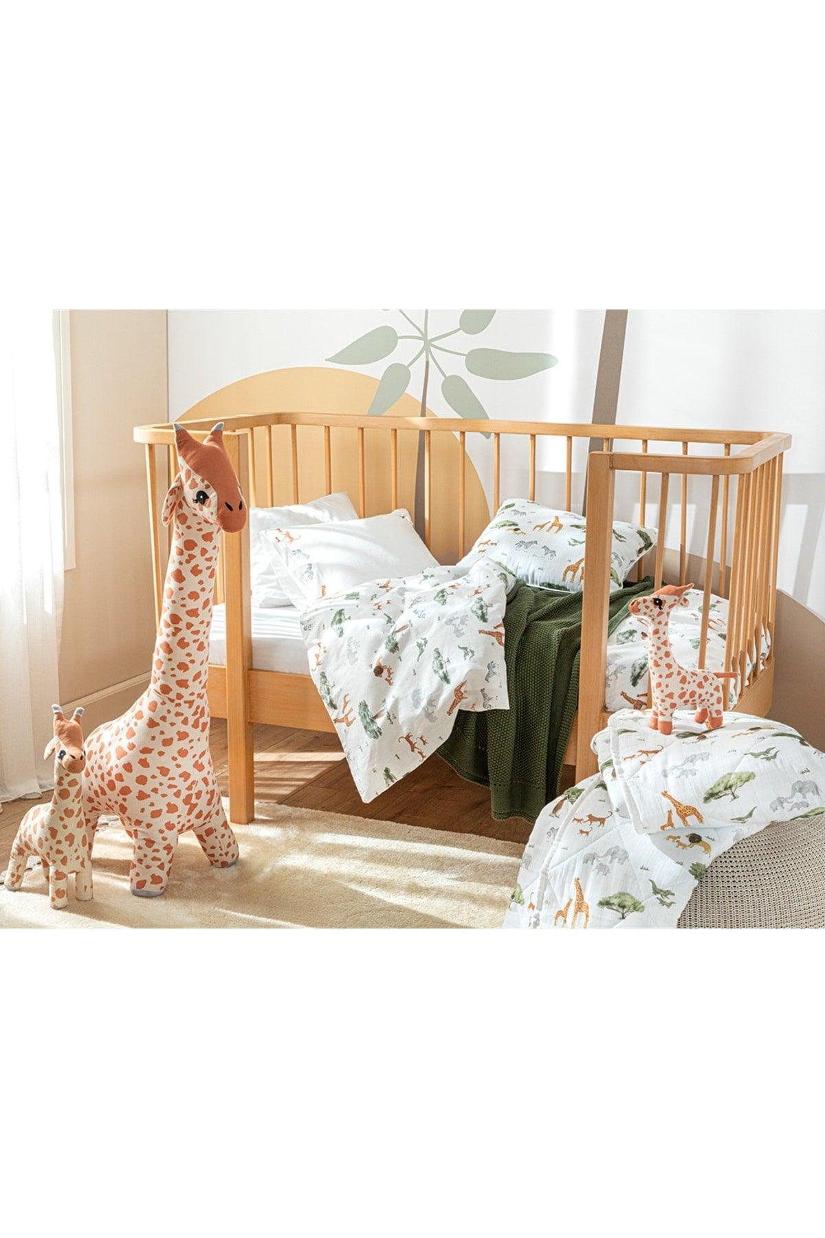 Safari Cotton Baby Duvet Cover Set 100x150 Cm White - Swordslife