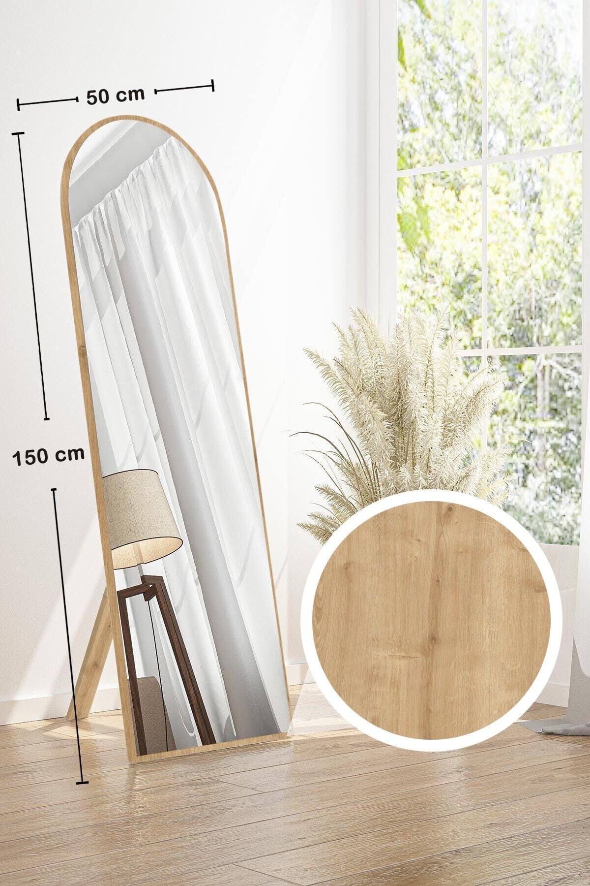 Sapphire Oak Leg Hallway Hallway Wall Living Room Bathroom Wc Office Child Bedroom Full Length Mirror 50x150 Cm - Swordslife