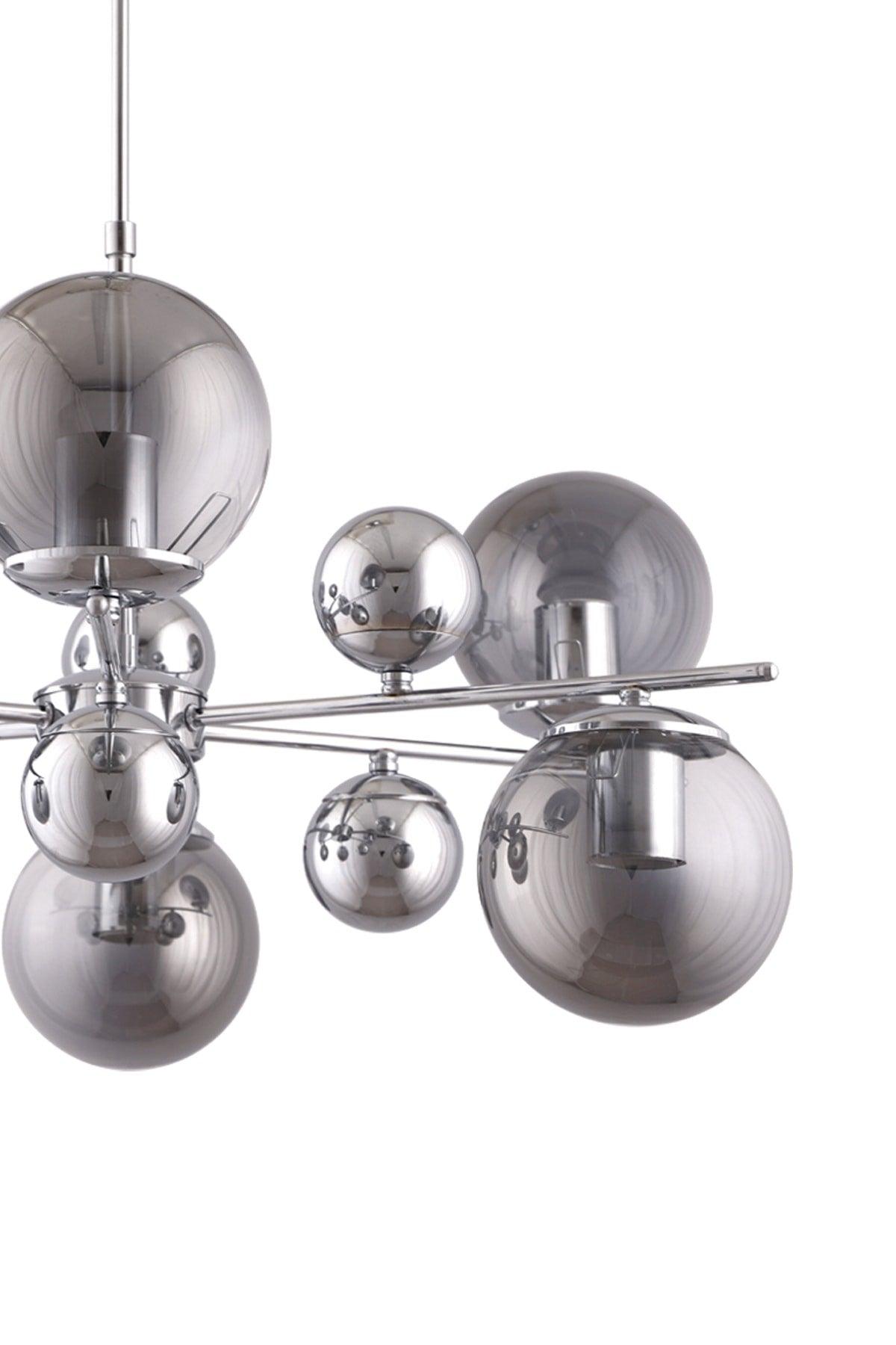 Cluster 6 Chrome Silver Pendant Lamp Chandelier - Çakır Chandelier - Swordslife