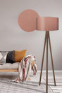 Salmon Color Headed Brown Pedestal Floor Lamp - Swordslife