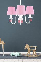 Samara 3-Piece Chandelier With Pink Hat 200 001 0439 03-9 - Swordslife